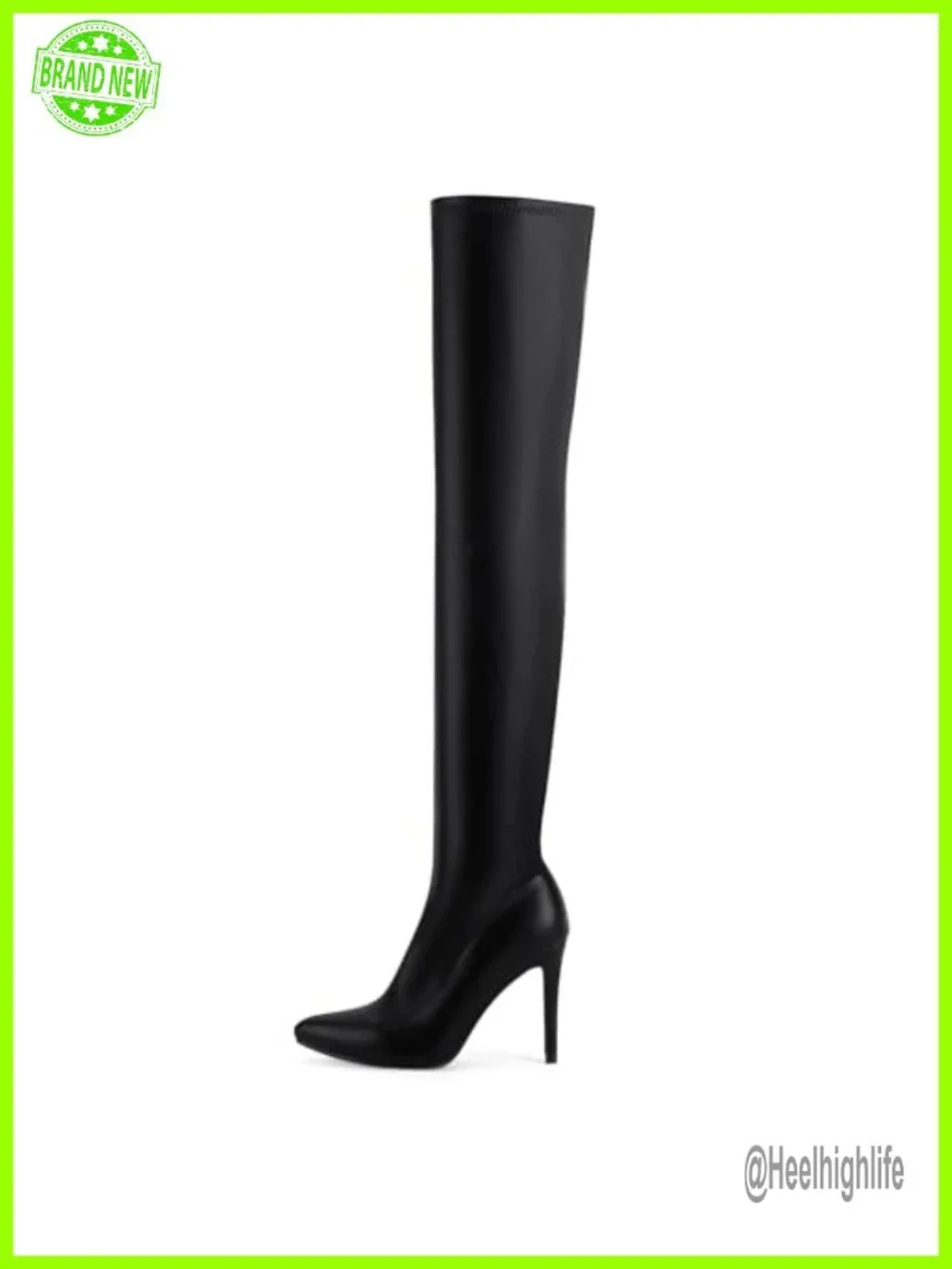 Over the Knee Stretchy Thigh High Snow Boots with Stiletto Heel